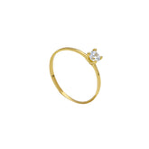 Bague solitaire en or 18 carats avec zircone